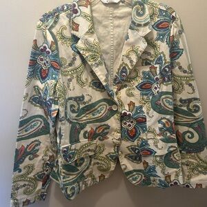 Izod vibrant Paisley Print Women's Jacket size Large